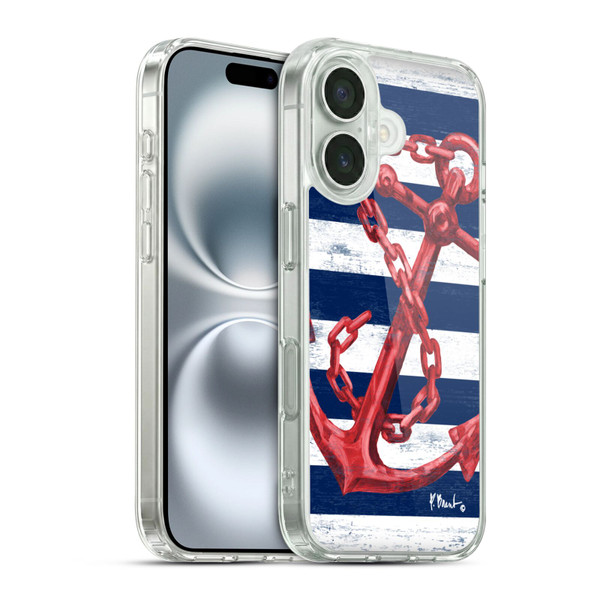 Paul Brent Nautical Westerly Anchor Red Soft Gel Case for Apple iPhone 16 & MagSafe