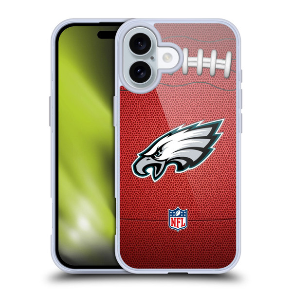 NFL Philadelphia Eagles Graphics Football Soft Gel Case for Apple iPhone 16