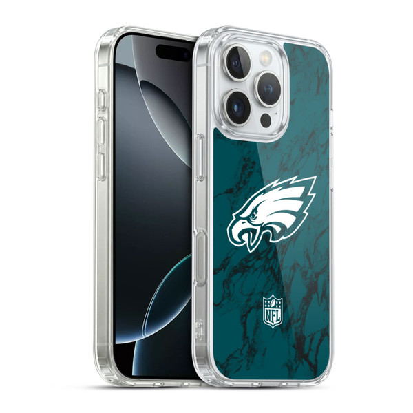 NFL Philadelphia Eagles Graphics Coloured Marble Soft Gel Case for Apple iPhone 16 Pro & MagSafe