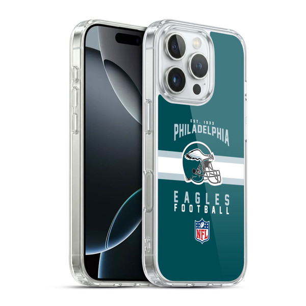 NFL Philadelphia Eagles Graphics Helmet Typography Soft Gel Case for Apple iPhone 16 Pro & MagSafe