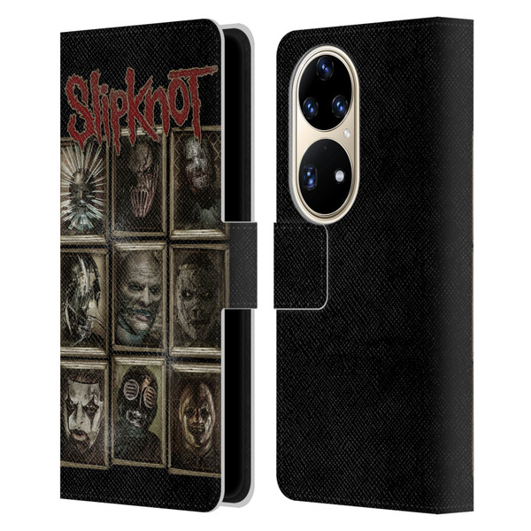Slipknot Key Art Covered Faces Leather Book Wallet Case Cover For Huawei P50 Pro