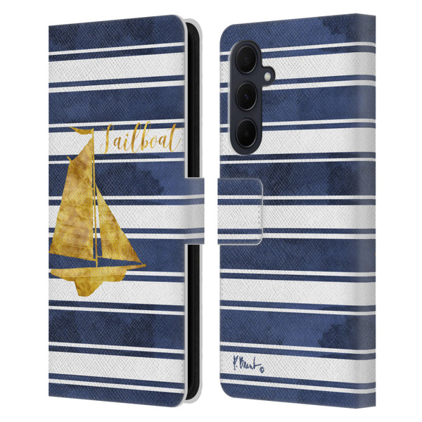 Paul Brent Nautical Sailboat Leather Book Wallet Case Cover For Samsung Galaxy A35 5G