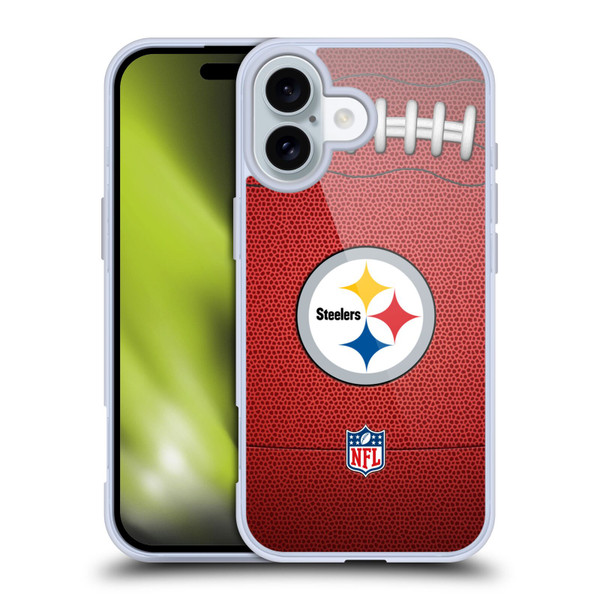 NFL Pittsburgh Steelers Graphics Football Soft Gel Case for Apple iPhone 16 NFL Pittsburgh Steelers Graphics Football Soft Gel Case for Apple iPhone 16
