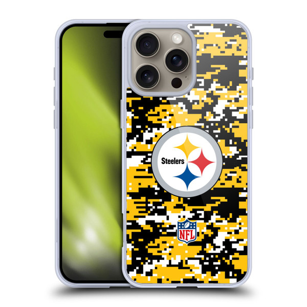 NFL Pittsburgh Steelers Graphics Digital Camouflage Soft Gel Case for Apple iPhone 16 Pro Max