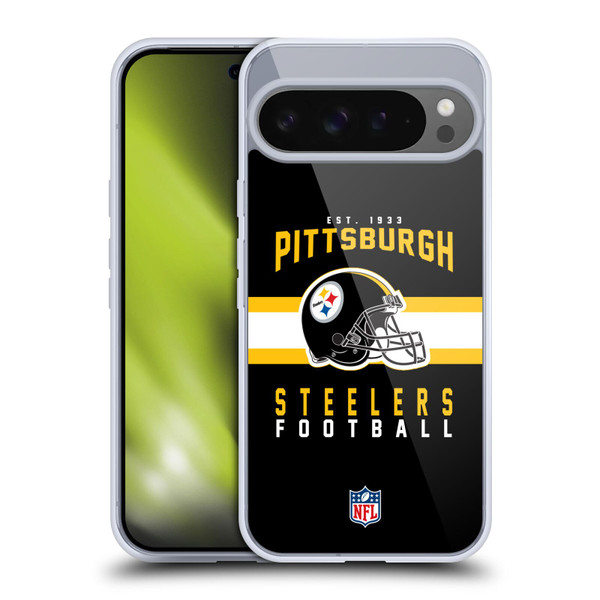 NFL Pittsburgh Steelers Graphics Helmet Typography Soft Gel Case for Google Pixel 9 Pro XL