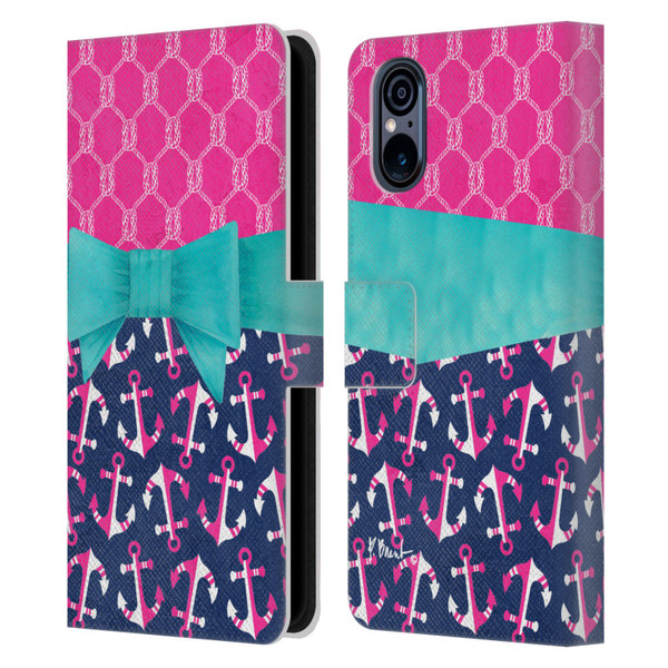 Paul Brent Nautical Bow Leather Book Wallet Case Cover For Sony Xperia 5 V 5G