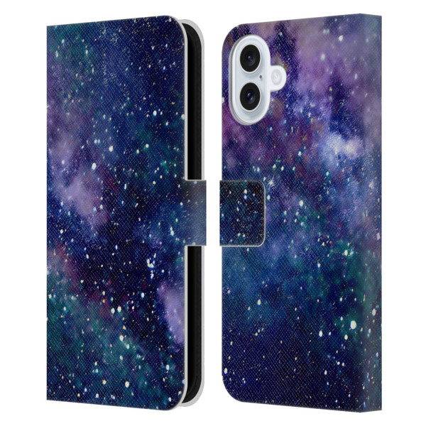 Cosmo18 Space Milky Way Leather Book Wallet Case Cover For Apple iPhone 16 Plus