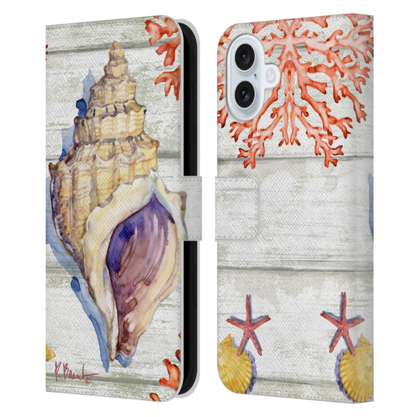 Paul Brent Ocean Bahia Shells Leather Book Wallet Case Cover For Apple iPhone 16 Plus