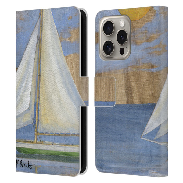 Paul Brent Ocean Serene Sailboat Leather Book Wallet Case Cover For Apple iPhone 16 Pro