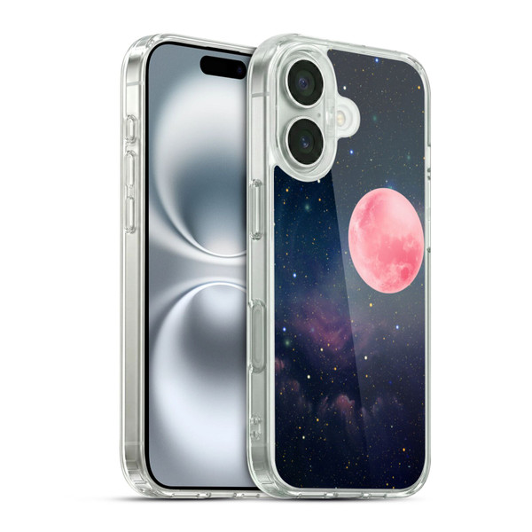Cosmo18 Space Pink Moon Soft Gel Case for Apple iPhone 16 & MagSafe