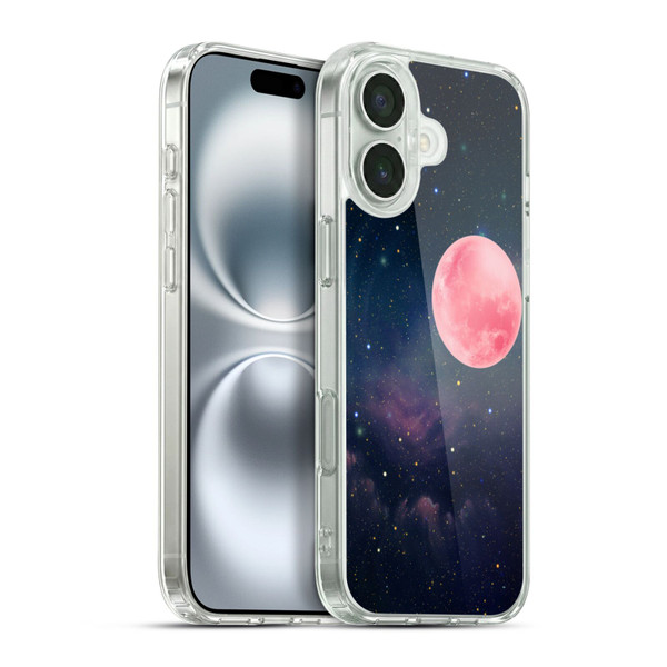Cosmo18 Space Pink Moon Soft Gel Case for Apple iPhone 16 Plus & MagSafe