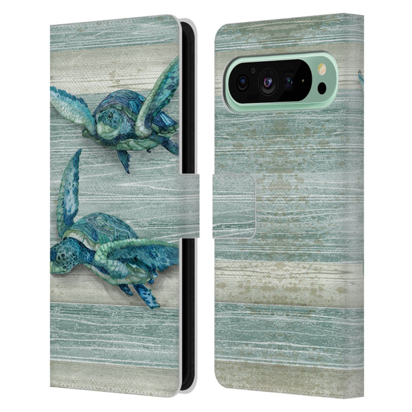 Paul Brent Sea Creatures Turtle Leather Book Wallet Case Cover For Google Pixel 9 Pro XL