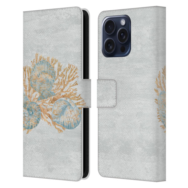 Paul Brent Sea Creatures Shells Leather Book Wallet Case Cover For Apple iPhone 16 Pro Max