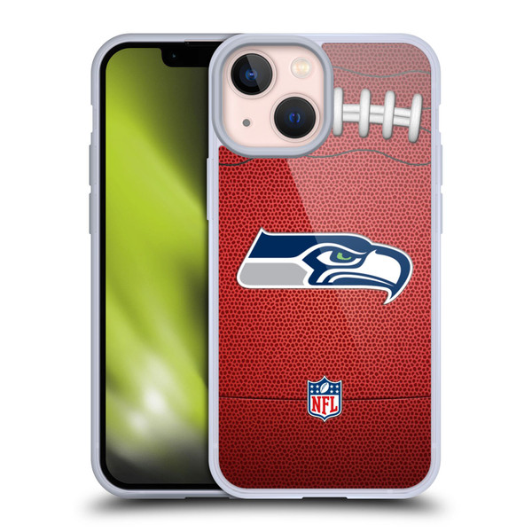 NFL Seattle Seahawks Graphics Football Soft Gel Case for Apple iPhone 13 Mini