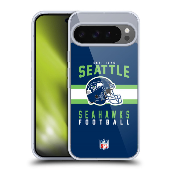 NFL Seattle Seahawks Graphics Helmet Typography Soft Gel Case for Google Pixel 9 Pro XL