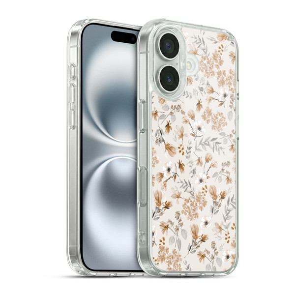 Anis Illustration Mix Pattern Romantic Neutrals Soft Gel Case for Apple iPhone 16 & MagSafe