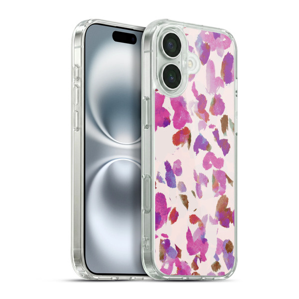 Anis Illustration Mix Pattern Soft Feminine Pink Flowers Soft Gel Case for Apple iPhone 16 Plus & MagSafe