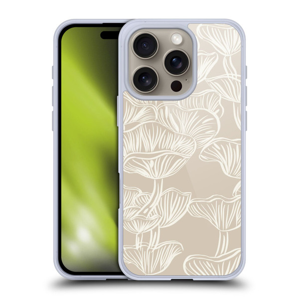 Anis Illustration Mix Pattern Mushrooms Neutrals Soft Gel Case for Apple iPhone 16 Pro