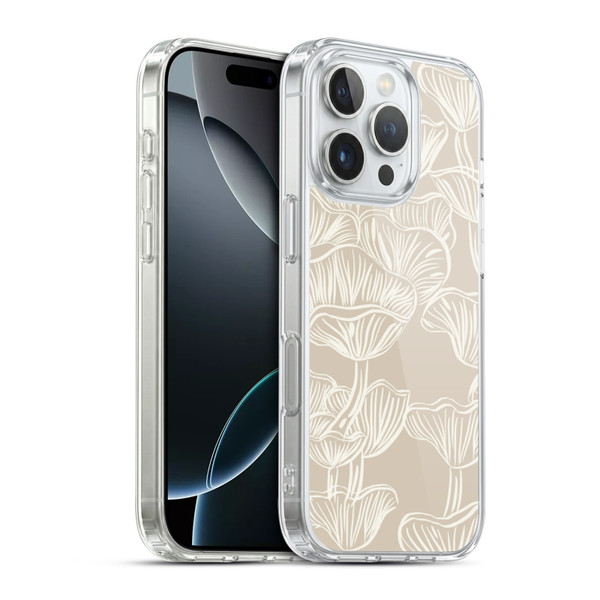 Anis Illustration Mix Pattern Mushrooms Neutrals Soft Gel Case for Apple iPhone 16 Pro & MagSafe