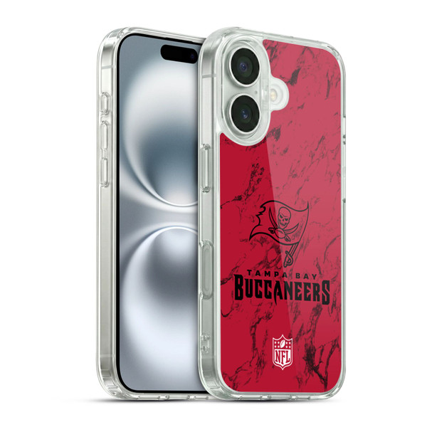 NFL Tampa Bay Buccaneers Graphics Coloured Marble Soft Gel Case for Apple iPhone 16 & MagSafe