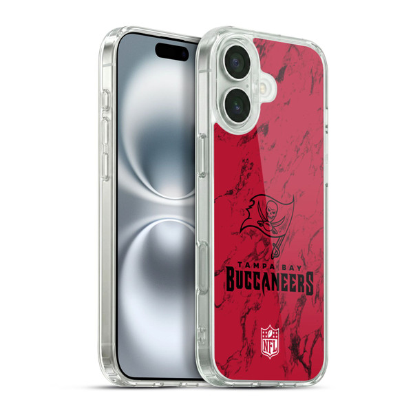 NFL Tampa Bay Buccaneers Graphics Coloured Marble Soft Gel Case for Apple iPhone 16 Plus & MagSafe