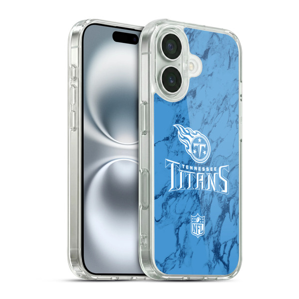 NFL Tennessee Titans Graphics Coloured Marble Soft Gel Case for Apple iPhone 16 & MagSafe