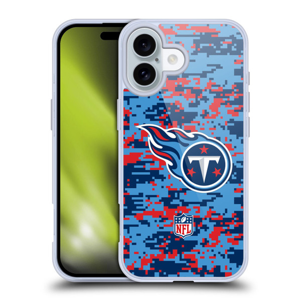 NFL Tennessee Titans Graphics Digital Camouflage Soft Gel Case for Apple iPhone 16