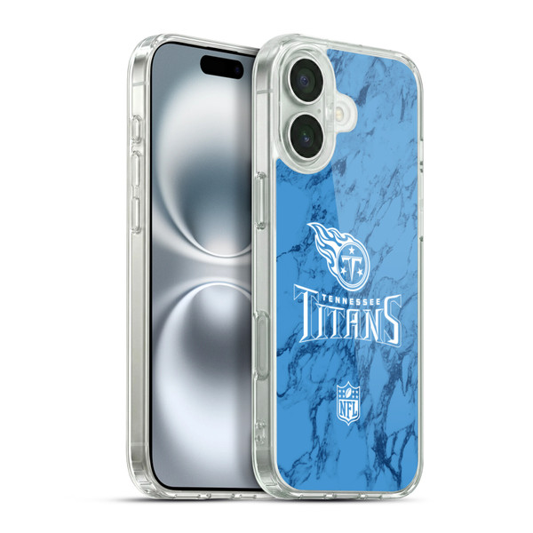 NFL Tennessee Titans Graphics Coloured Marble Soft Gel Case for Apple iPhone 16 Plus & MagSafe