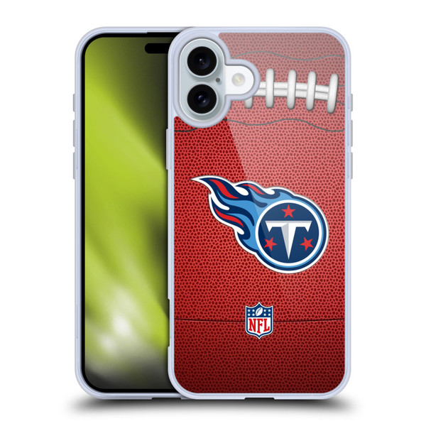NFL Tennessee Titans Graphics Football Soft Gel Case for Apple iPhone 16 Plus