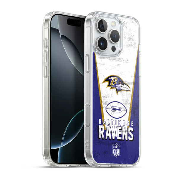 NFL Baltimore Ravens Logo Art Banner Soft Gel Case for Apple iPhone 16 Pro Max & MagSafe