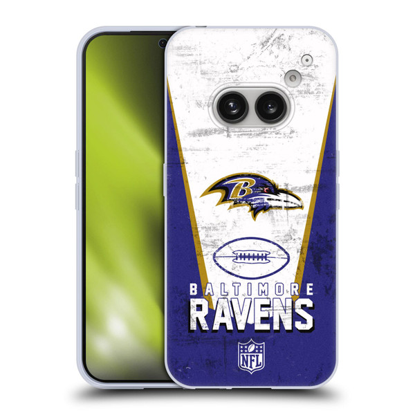 NFL Baltimore Ravens Logo Art Banner Soft Gel Case for Nothing Phone (2a)
