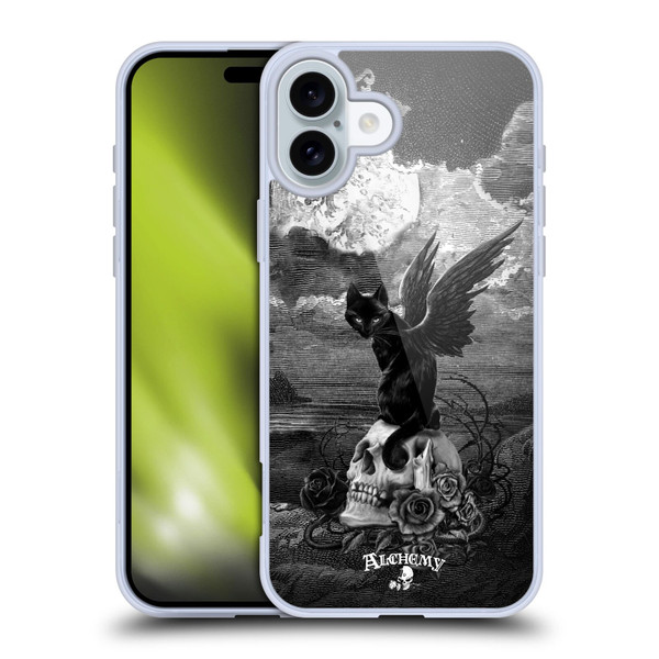 Alchemy Gothic Cats Nine Lives Of Poe Skull Soft Gel Case for Apple iPhone 16 Plus