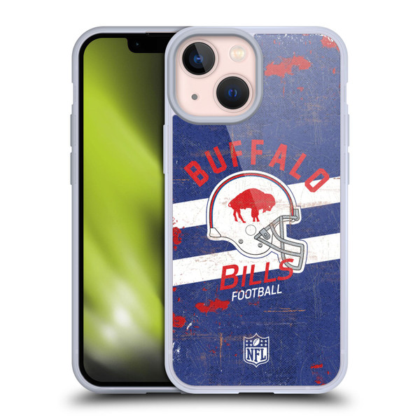 NFL Buffalo Bills Logo Art Helmet Distressed Soft Gel Case for Apple iPhone 13 Mini