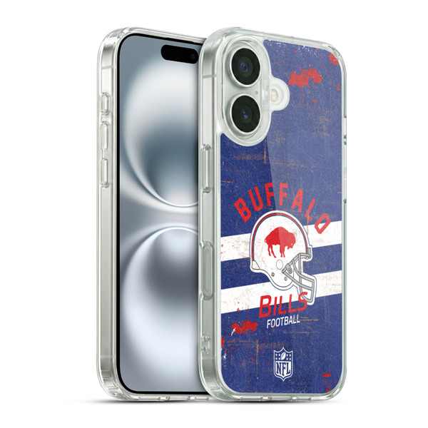 NFL Buffalo Bills Logo Art Helmet Distressed Soft Gel Case for Apple iPhone 16 & MagSafe