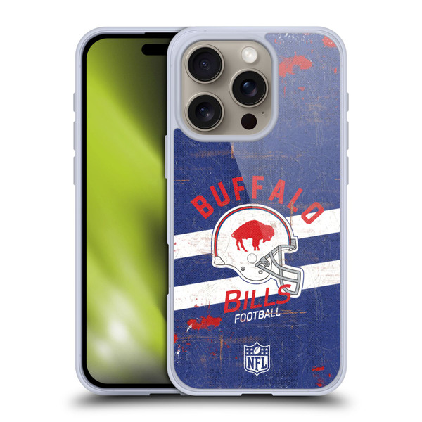 NFL Buffalo Bills Logo Art Helmet Distressed Soft Gel Case for Apple iPhone 16 Pro