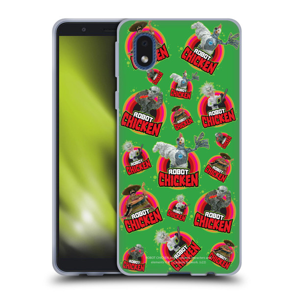 Robot Chicken Graphics Icons Soft Gel Case for Samsung Galaxy A01 Core (2020)