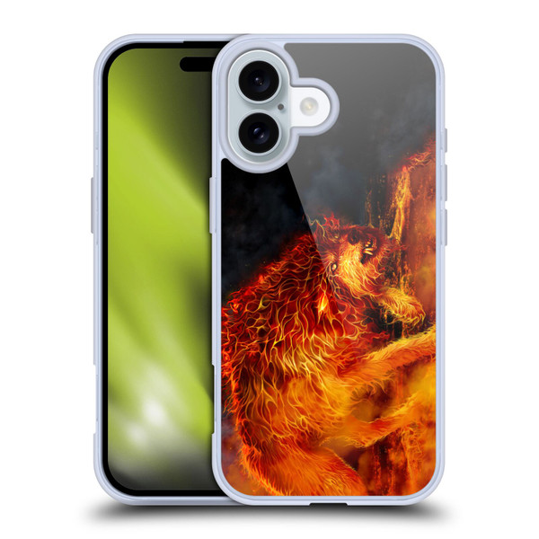 Tom Wood Fire Creatures Wolf Stalker Soft Gel Case for Apple iPhone 16
