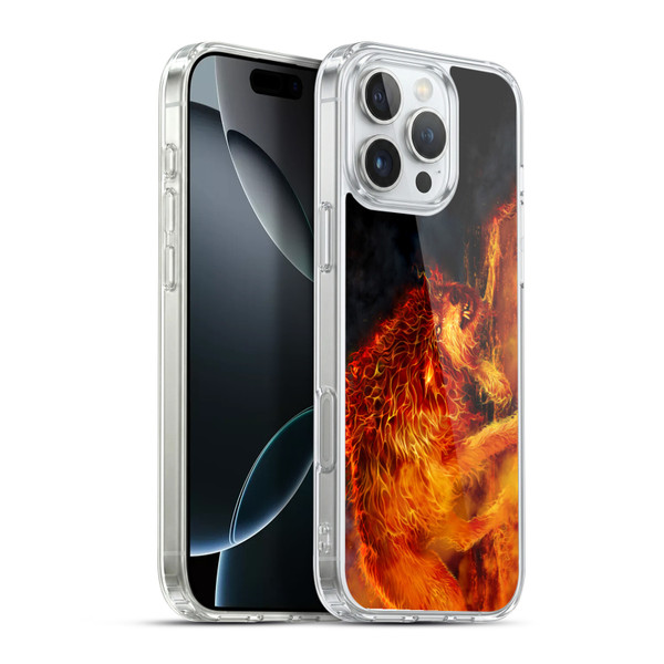 Tom Wood Fire Creatures Wolf Stalker Soft Gel Case for Apple iPhone 16 Pro Max & MagSafe
