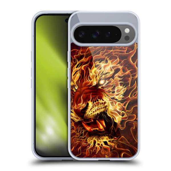 Tom Wood Fire Creatures Tiger Soft Gel Case for Google Pixel 9 Pro XL