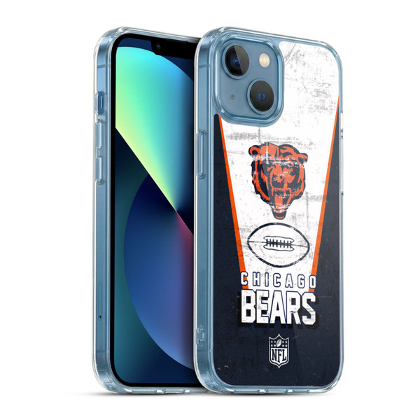 NFL Chicago Bears Logo Art Banner Soft Gel Case for Apple iPhone 13 Mini & MagSafe