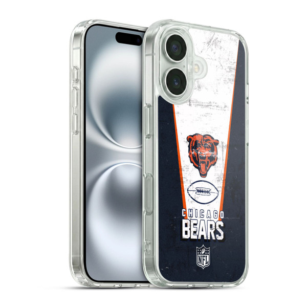 NFL Chicago Bears Logo Art Banner Soft Gel Case for Apple iPhone 16 & MagSafe