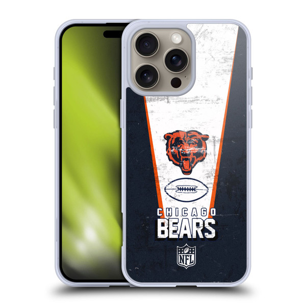 NFL Chicago Bears Logo Art Banner Soft Gel Case for Apple iPhone 16 Pro Max