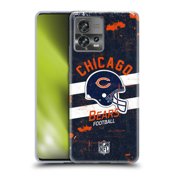 NFL Chicago Bears Logo Art Helmet Distressed Soft Gel Case for Motorola Moto Edge 30 Fusion