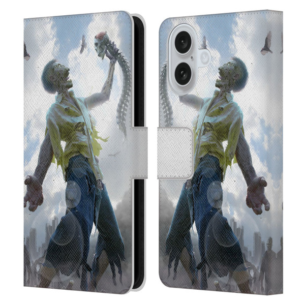 Tom Wood Horror Zombie Scraps Leather Book Wallet Case Cover For Apple iPhone 16