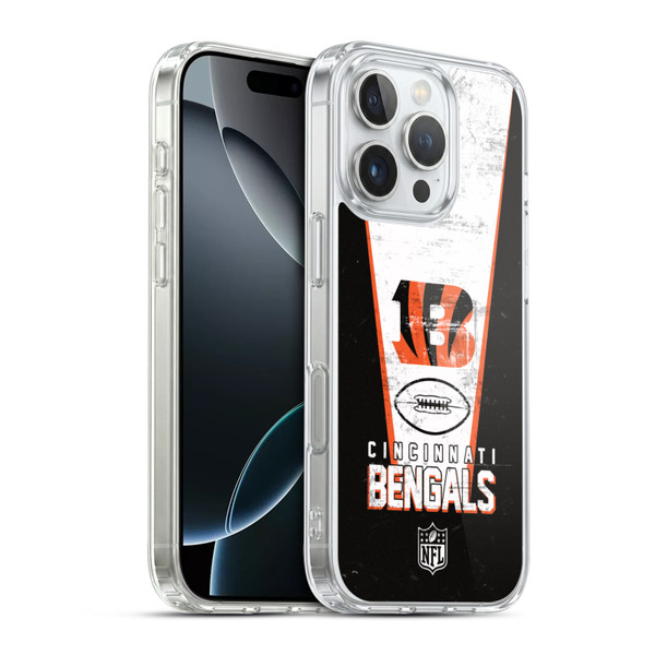 NFL Cincinnati Bengals Logo Art Banner Soft Gel Case for Apple iPhone 16 Pro & MagSafe