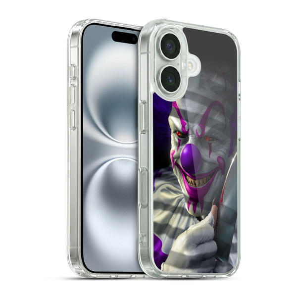 Tom Wood Horror Mischief The Clown Soft Gel Case for Apple iPhone 16 & MagSafe