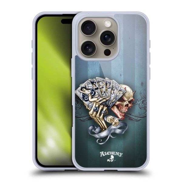 Alchemy Gothic Skull And Cards Read 'Em And Weep Soft Gel Case for Apple iPhone 16 Pro