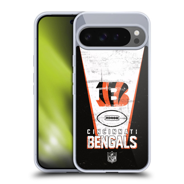 NFL Cincinnati Bengals Logo Art Banner Soft Gel Case for Google Pixel 9 Pro XL