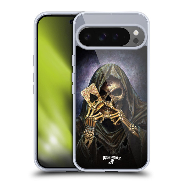 Alchemy Gothic Skull And Cards Reaper's Ace Soft Gel Case for Google Pixel 9 Pro XL