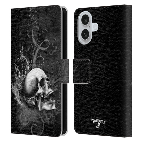 Alchemy Gothic Skull De Profundis Leather Book Wallet Case Cover For Apple iPhone 16